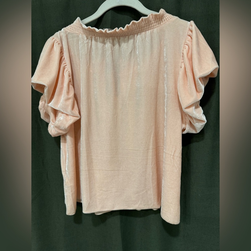 Free People Pink Ruffle Sleeve Top - Picture 8 of 8